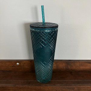 STARBUCKS Jade Ombre Teal Green Jewel Venti 24oz Tumbler Clear Gradient Crystal